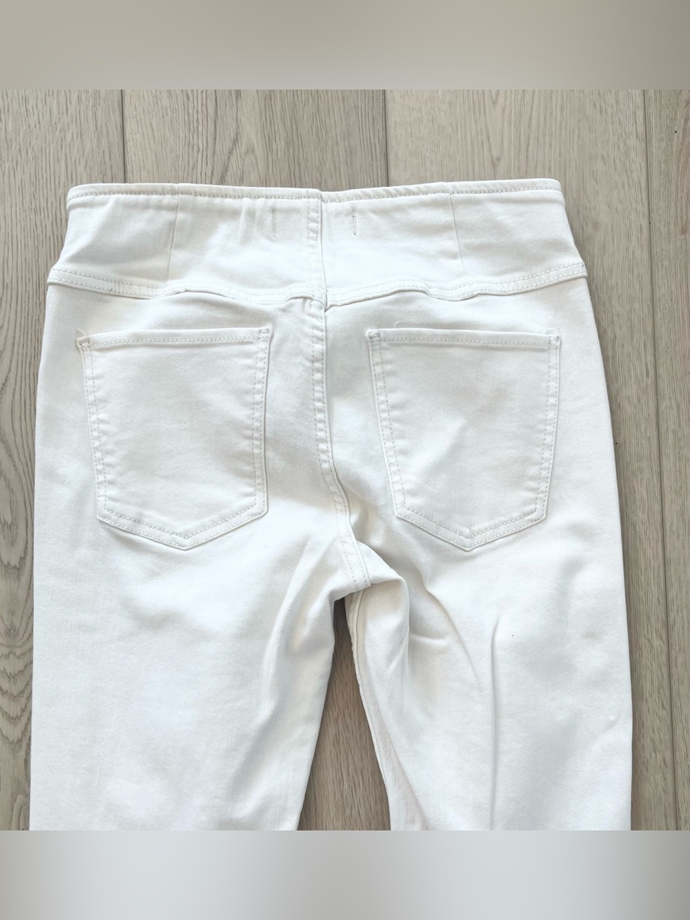 Free People We The Free Penny Pull On Flare Stretch High Rise Pants Ivory SZ 26 - Picture 4 of 9